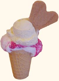 Cone de wafer com wafer de gelado em forma de corao