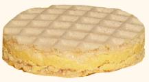 Wafers redondas com recheio de creme de limo