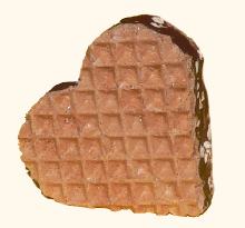 A Wafer para todos os apaixonados: Wafers em forma de corao com recheio de chocolate e noz